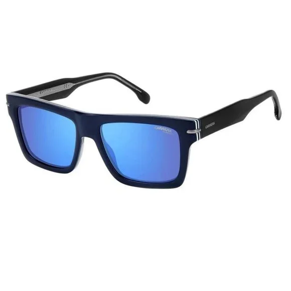 CARRERA men's square sunglasses- Black/Blue54mm Model 305/S Y00
